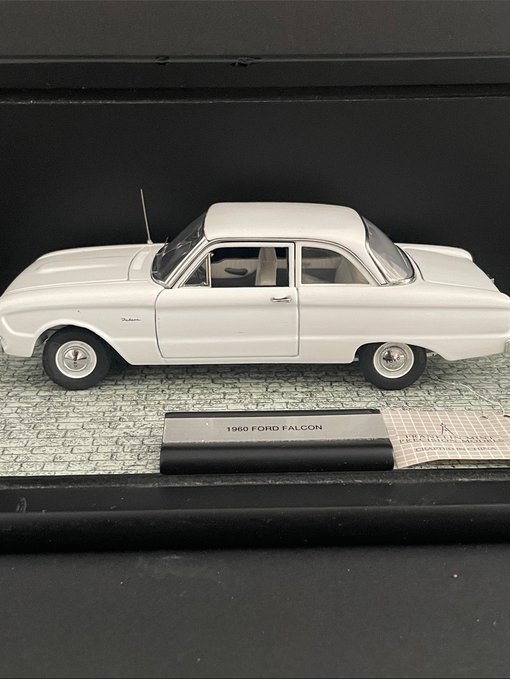 Ford White 1960 Falcon Die-Cast Model
1:24 scale